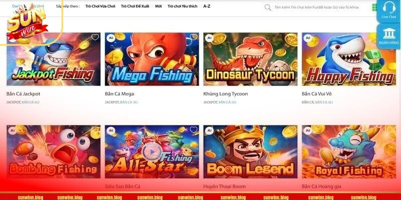 Game bắn cá miễn phí tại sảnh cược SUNWIN có hàng trăm lựa chọn.