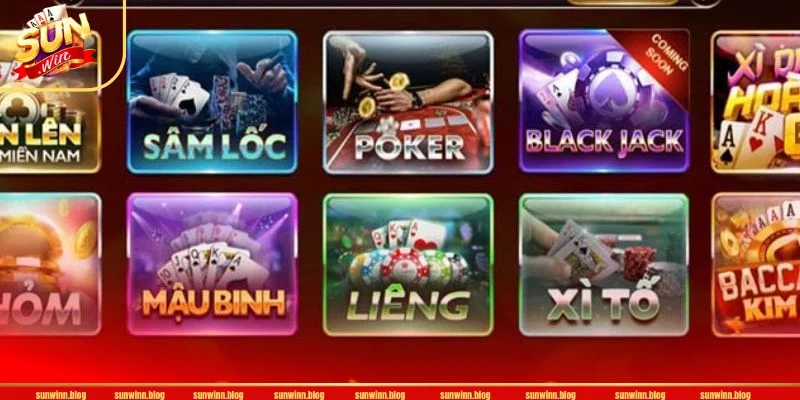 Game Bài SUNWIN - Cược Bài Lá Đỉnh Cao Với 99+ Lựa Chọn Kho game bài SUNWIN đa dạng sự lựa chọn hấp dẫn